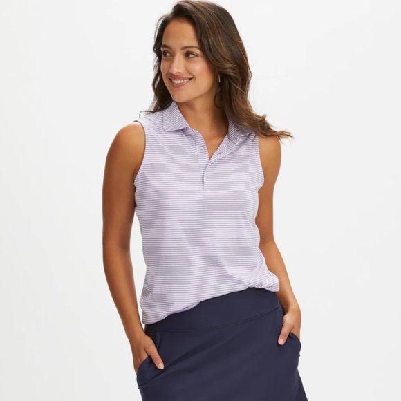 Renwick Sleeveless Polo Striped Size Large - Picture 1 of 10